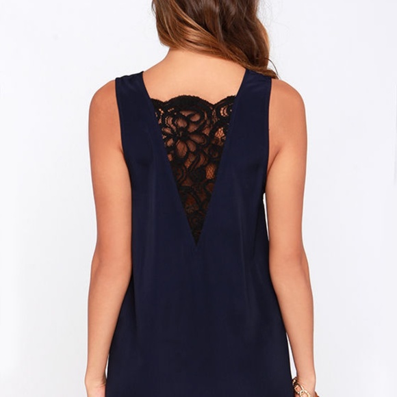 BB DAKOTA GRACYN NAVY BLUE SHIFT DRESS - Picture 6 of 8